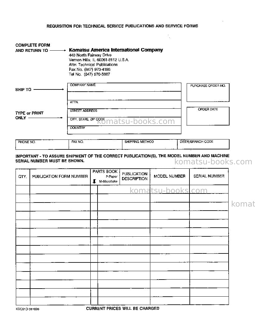 Komatsu wa120-1usa-lc Repair & maintenance cover Page 4 Komatsu wa120-1usa-lc Repair & maintenance cover Page 4