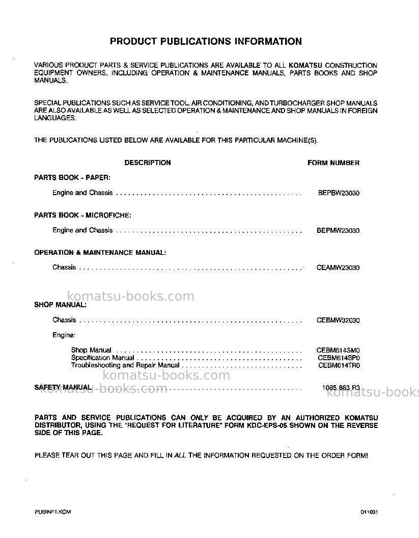Komatsu wa380-1jpn-lc Repair & maintenance cover Page 4