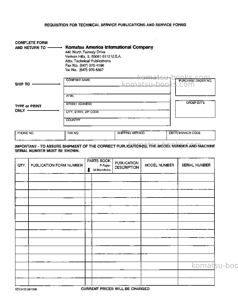 Komatsu wa600-1usa-l Repair & maintenance cover Page 4