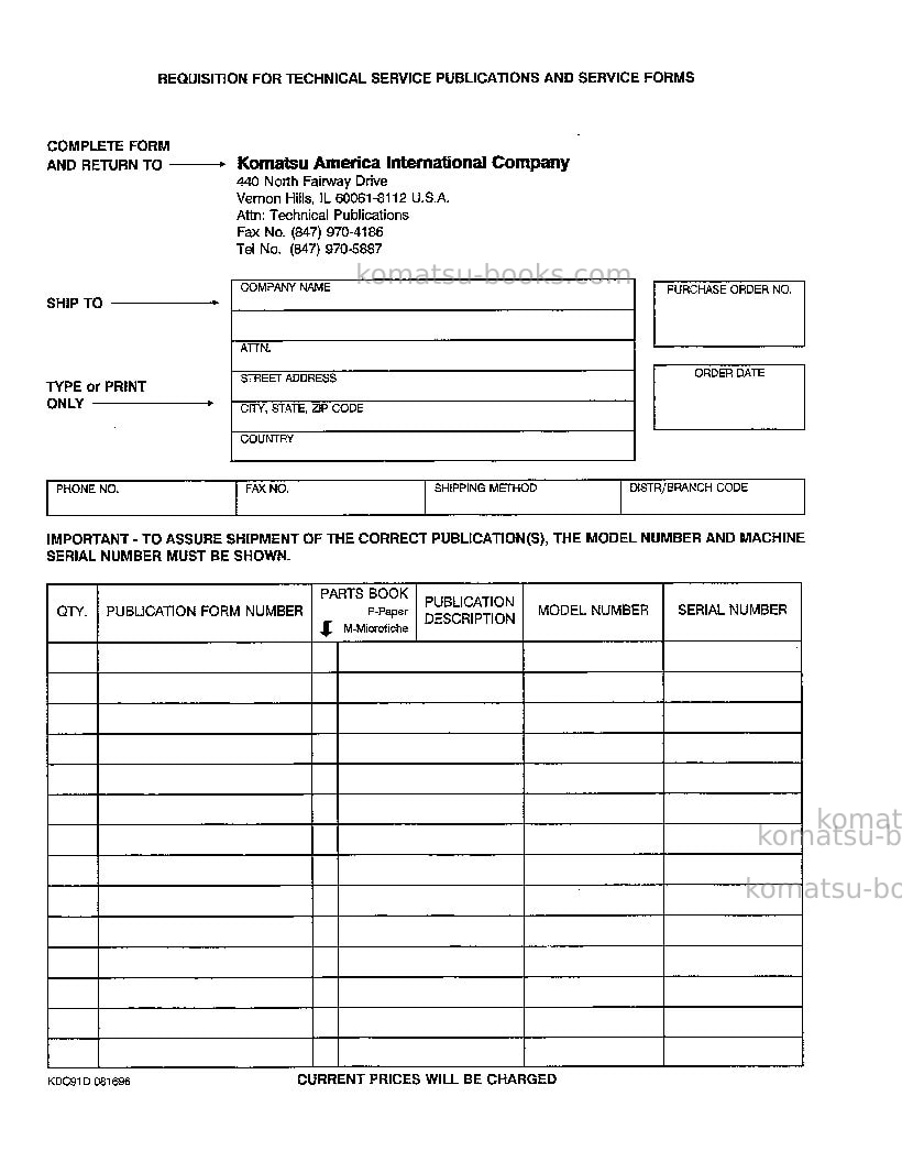 Komatsu wa600-1usa-lc Repair & maintenance cover Page 4