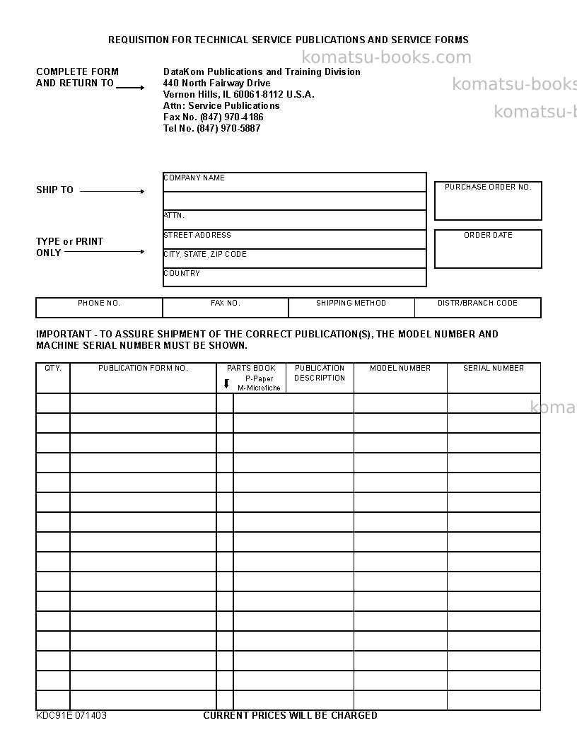 Komatsu pc400lc-7usa-l Repair & maintenance cover Page 4 Komatsu pc400lc-7usa-l Repair & maintenance cover Page 4