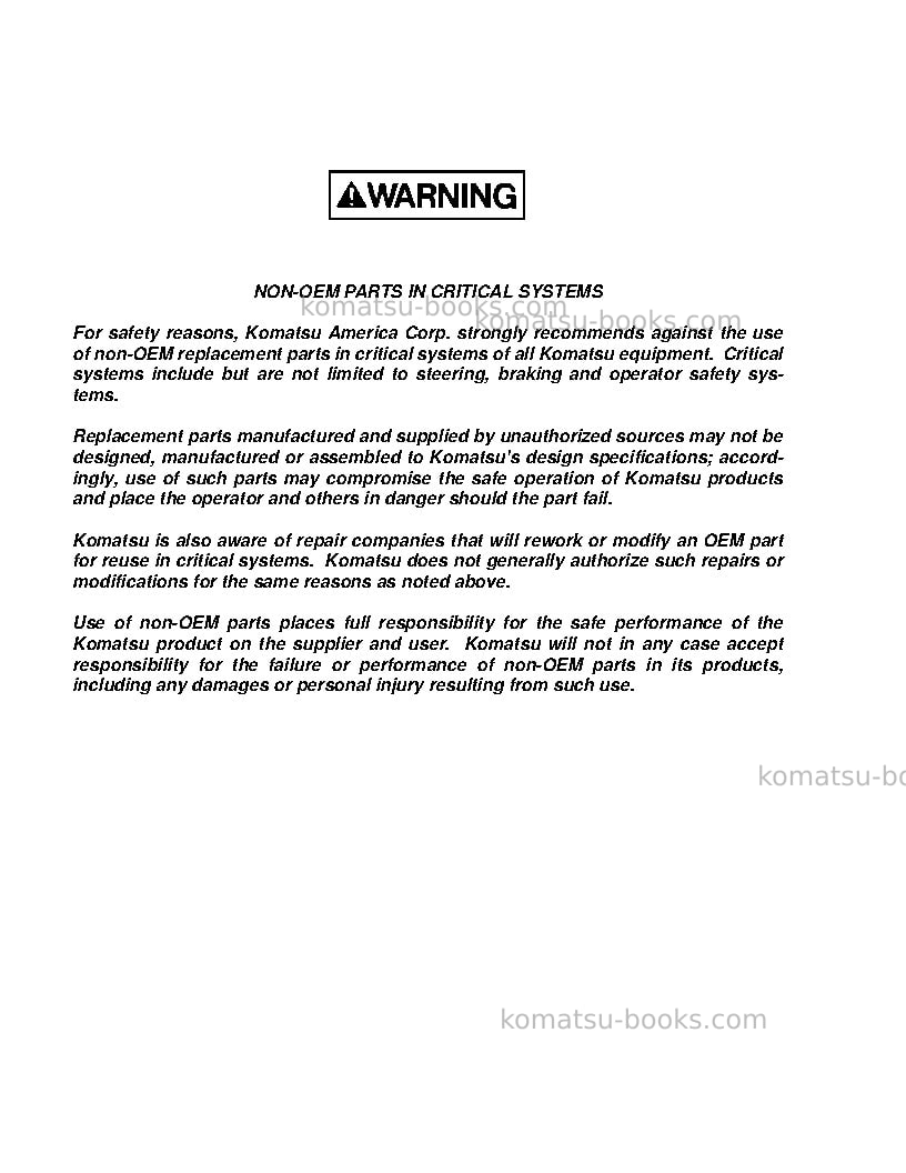 Komatsu 730eusa Repair & maintenance cover Page 4