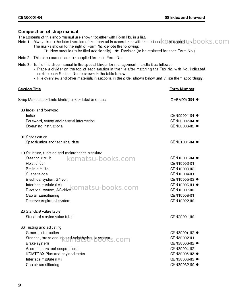 Komatsu 960e-1usa Repair & maintenance cover Page 4