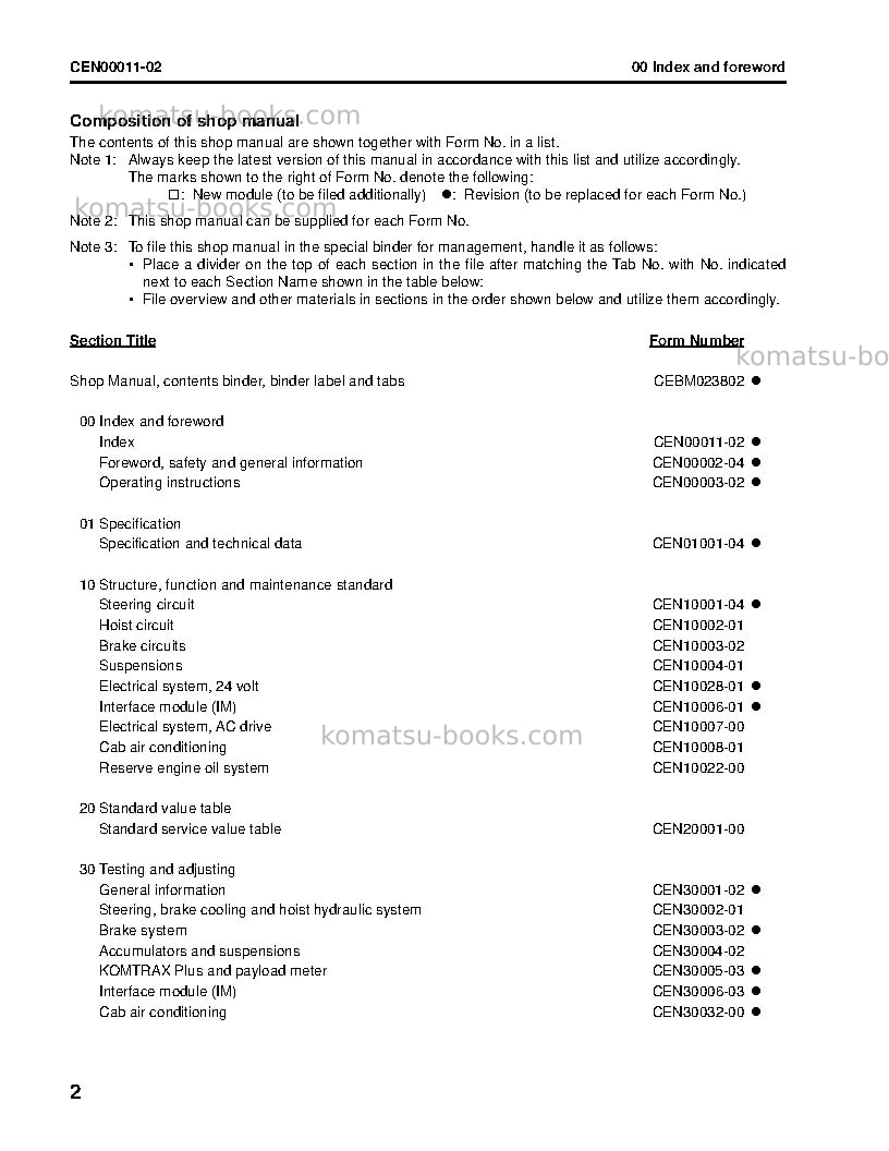 Komatsu 960e-1usa Repair & maintenance cover Page 4