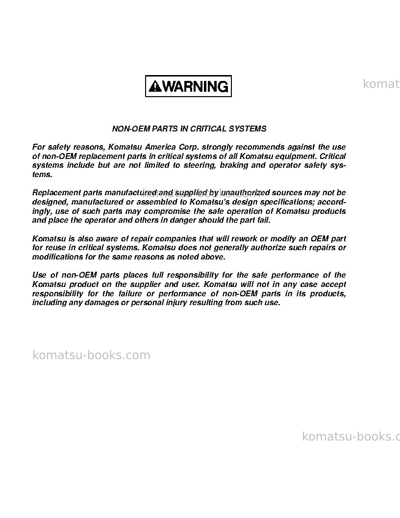 Komatsu 830e-1usa-ac Repair & maintenance cover Page 4