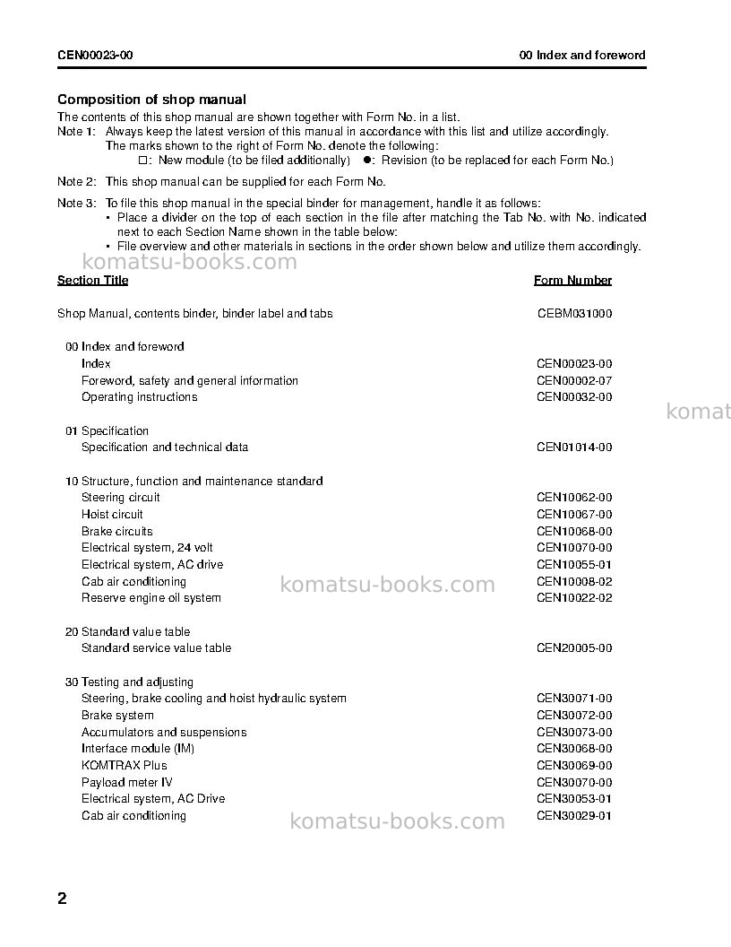 Komatsu 980e-4usa Repair & maintenance cover Page 4