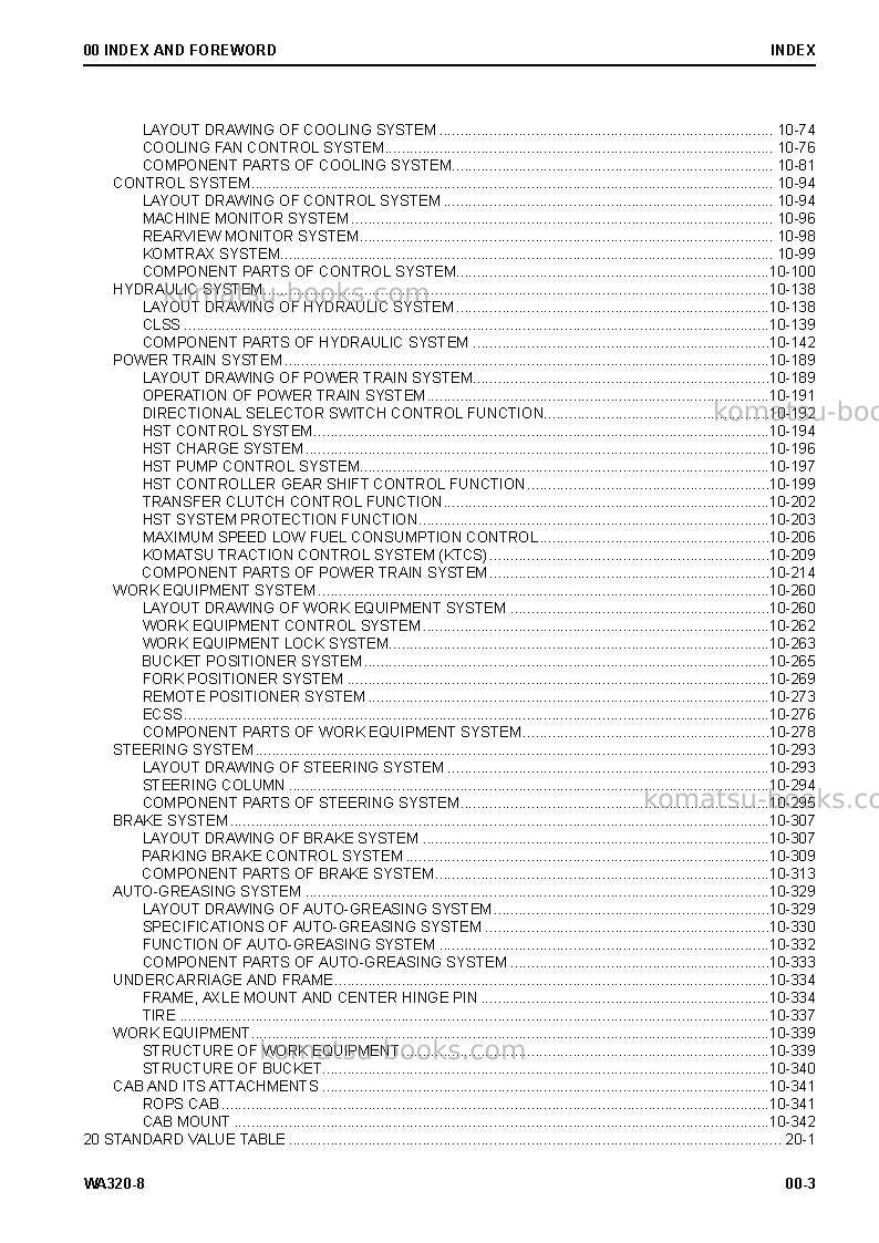 Komatsu wa320-8usa Repair & maintenance cover Page 4