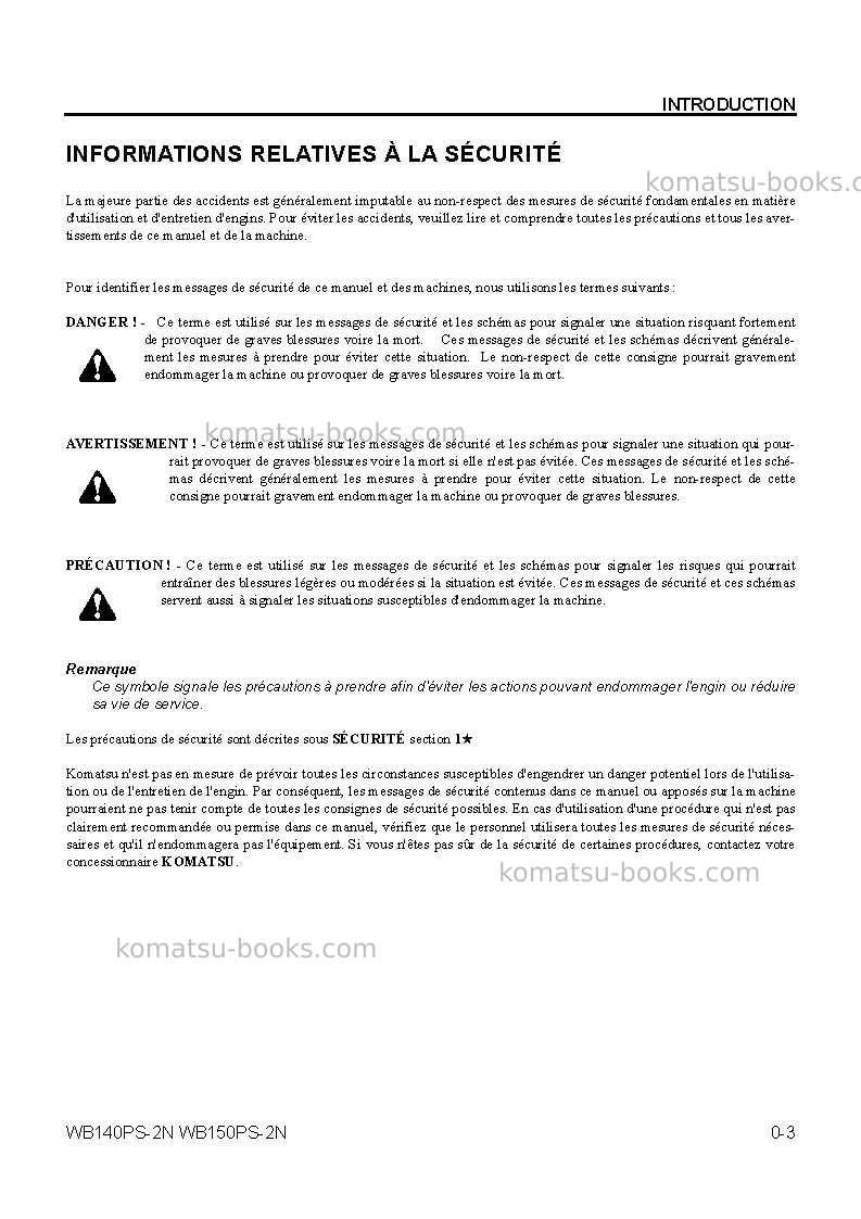 Komatsu sk1020-5ita-turbo Operation manual cover Page 4