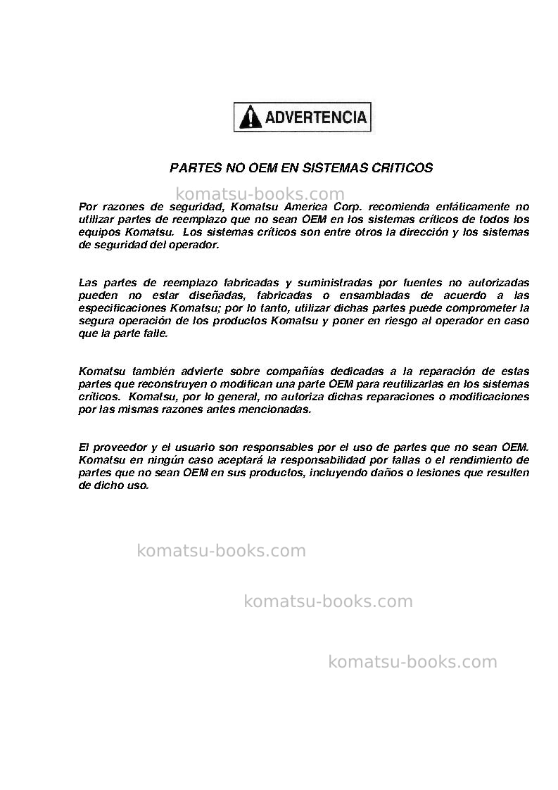 Komatsu 930e-4usa-se Manual de operación cover Page 4 Komatsu 930e-4usa-se Manual de operación cover Page 4