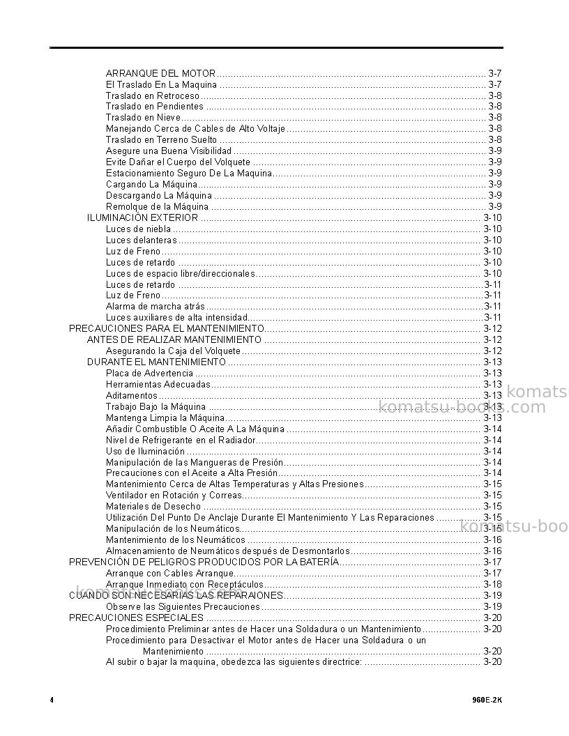 Komatsu 960e-2usa-k Manual de operación cover Page 4 Komatsu 960e-2usa-k Manual de operación cover Page 4