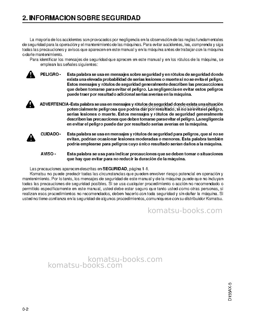 Komatsu d155ax-5jpn Manual de operación cover Page 4