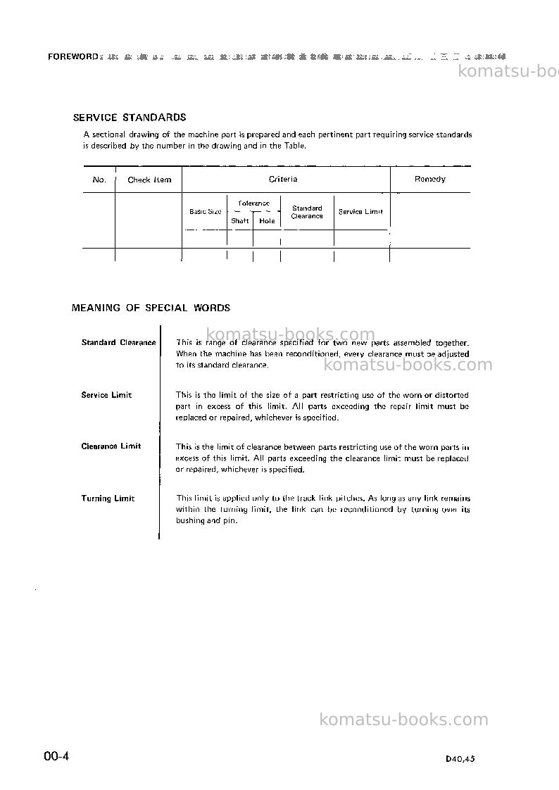 Komatsu d45s-1jpn Repair & maintenance cover Page 4 Komatsu d45s-1jpn Repair & maintenance cover Page 4