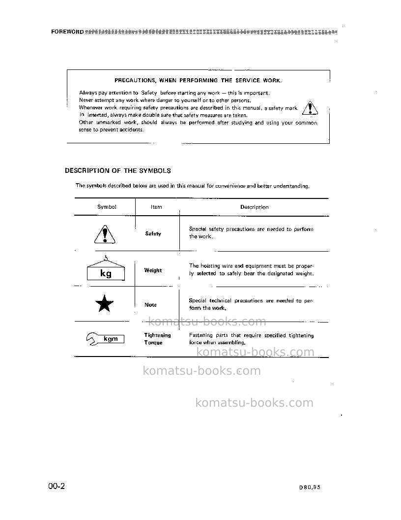Komatsu d85a-12jpn Repair & maintenance cover Page 4 Komatsu d85a-12jpn Repair & maintenance cover Page 4
