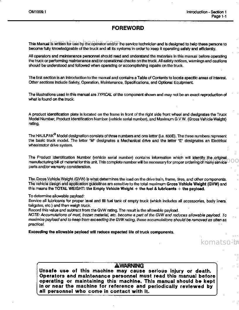 Komatsu 830eusa Operation manual cover Page 4