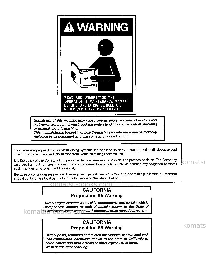 Komatsu 730eusa Operation manual cover Page 4