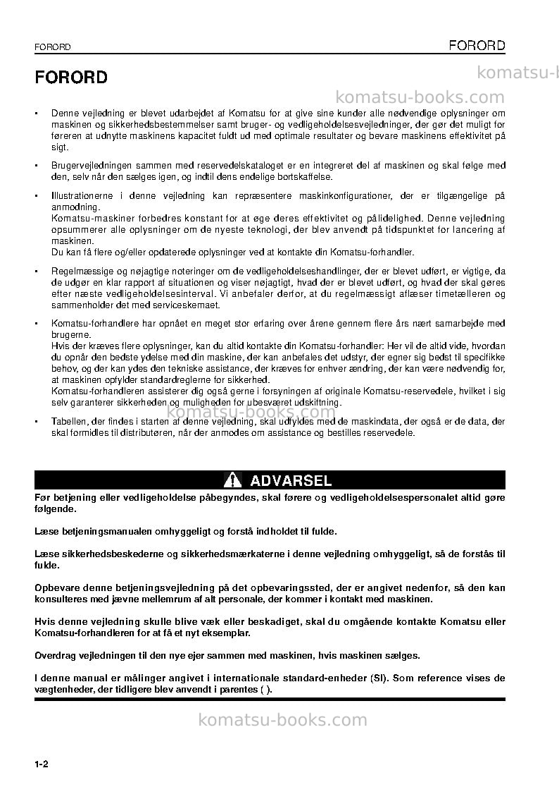 Komatsu pc09-1ita Operation manual cover Page 4 Komatsu pc09-1ita Operation manual cover Page 4