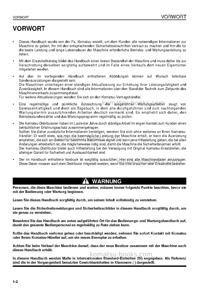 Komatsu pc09-1ita Betriebsanleitung Titelseite Seite 4 Komatsu pc09-1ita Betriebsanleitung Titelseite Seite 4