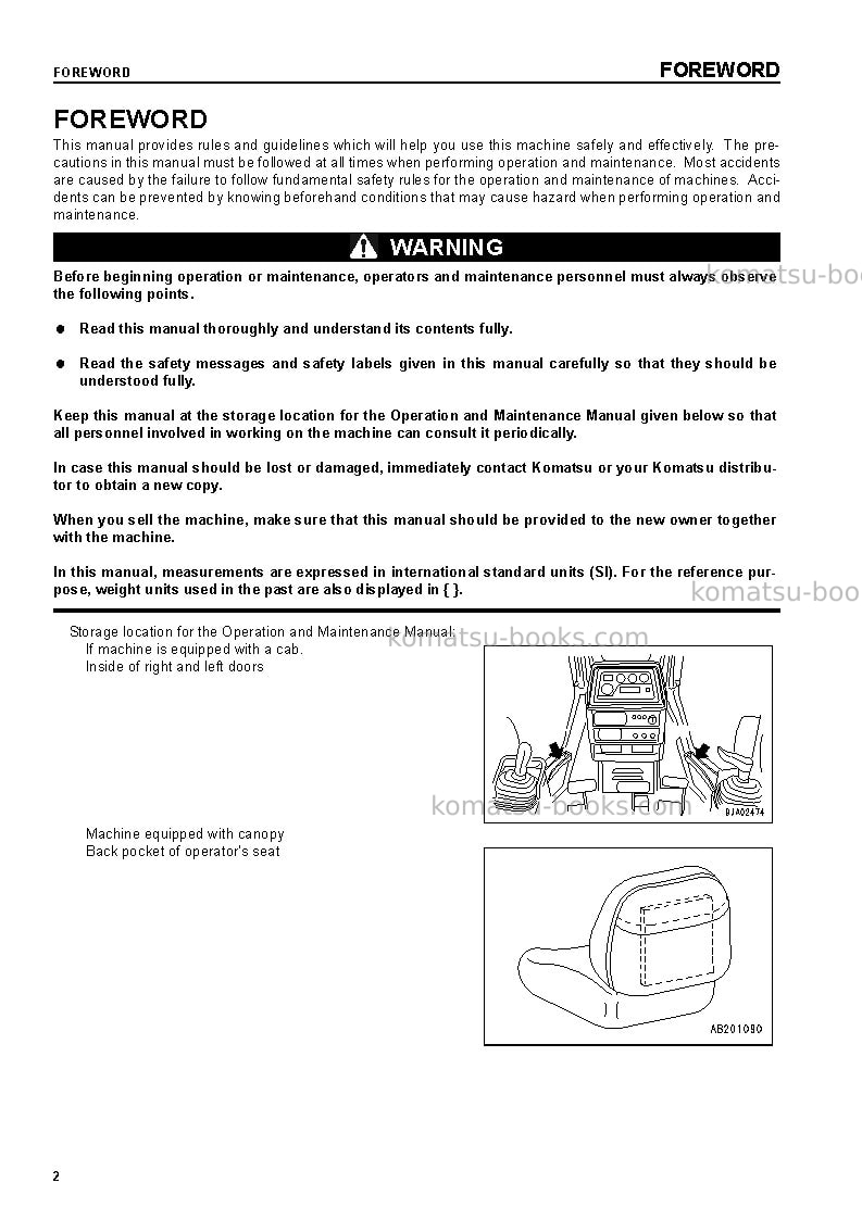 Komatsu d41p-6jpn Operation manual cover Page 4 Komatsu d41p-6jpn Operation manual cover Page 4