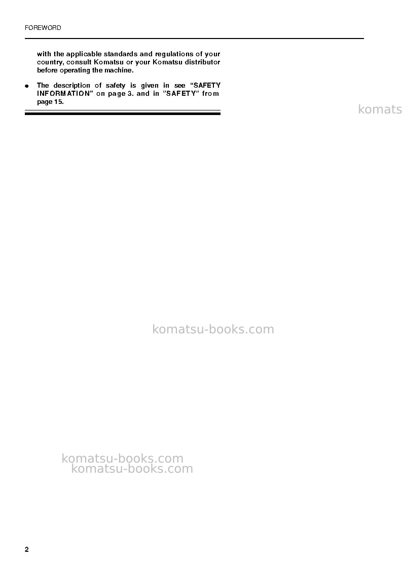Komatsu pc340nlc-6gbr-k Operation manual cover Page 4 Komatsu pc340nlc-6gbr-k Operation manual cover Page 4