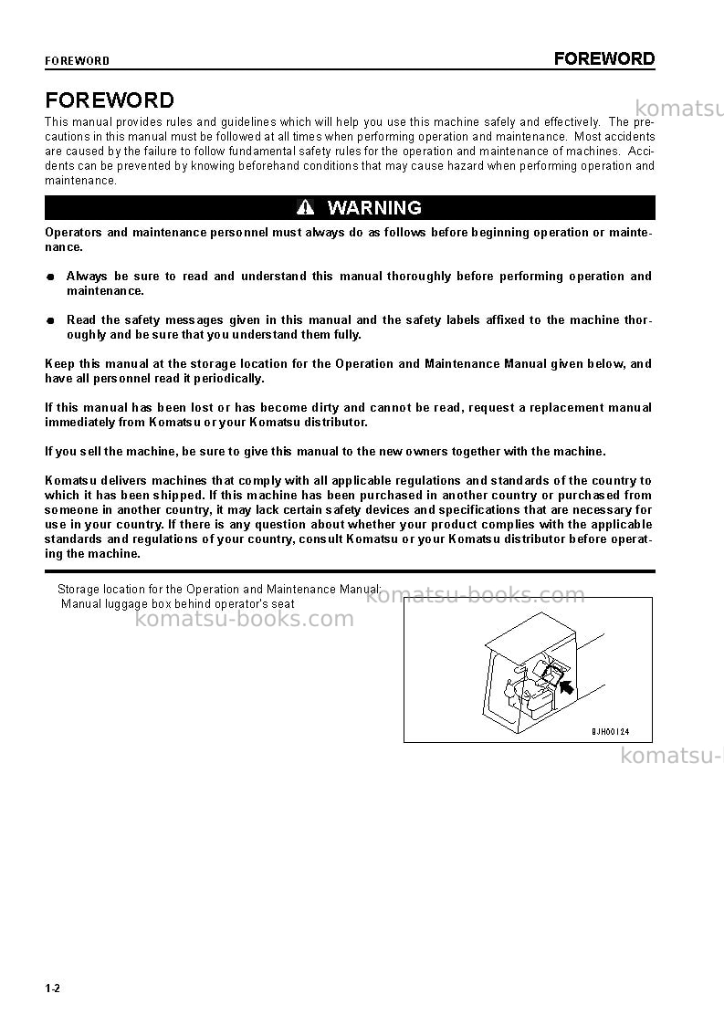 Komatsu pc800se-6jpn Operation manual cover Page 4 Komatsu pc800se-6jpn Operation manual cover Page 4