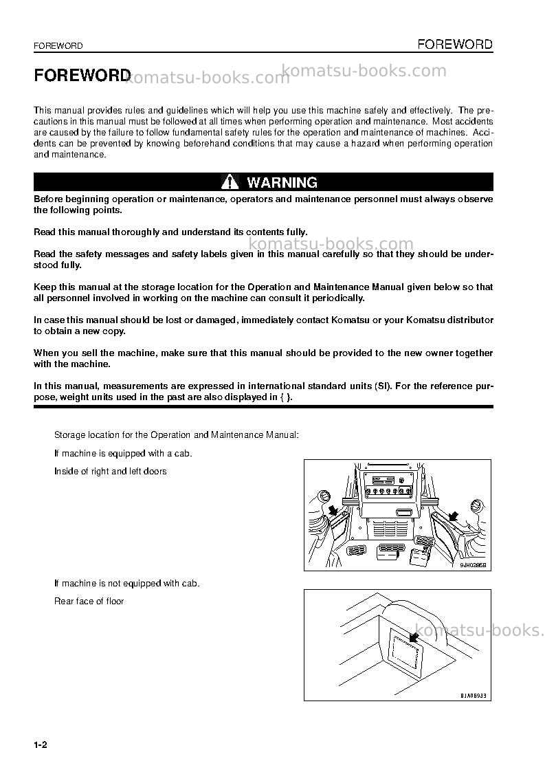 Komatsu d61ex-15bra Operation manual cover Page 4