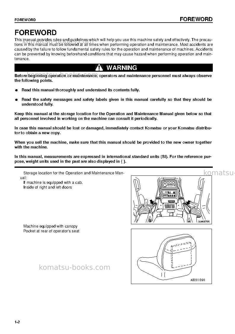 Komatsu d41e-6bra Operation manual cover Page 4 Komatsu d41e-6bra Operation manual cover Page 4