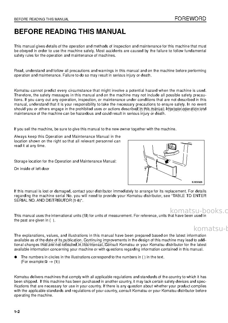 Komatsu hm300-2jpn-for eu Operation manual cover Page 4