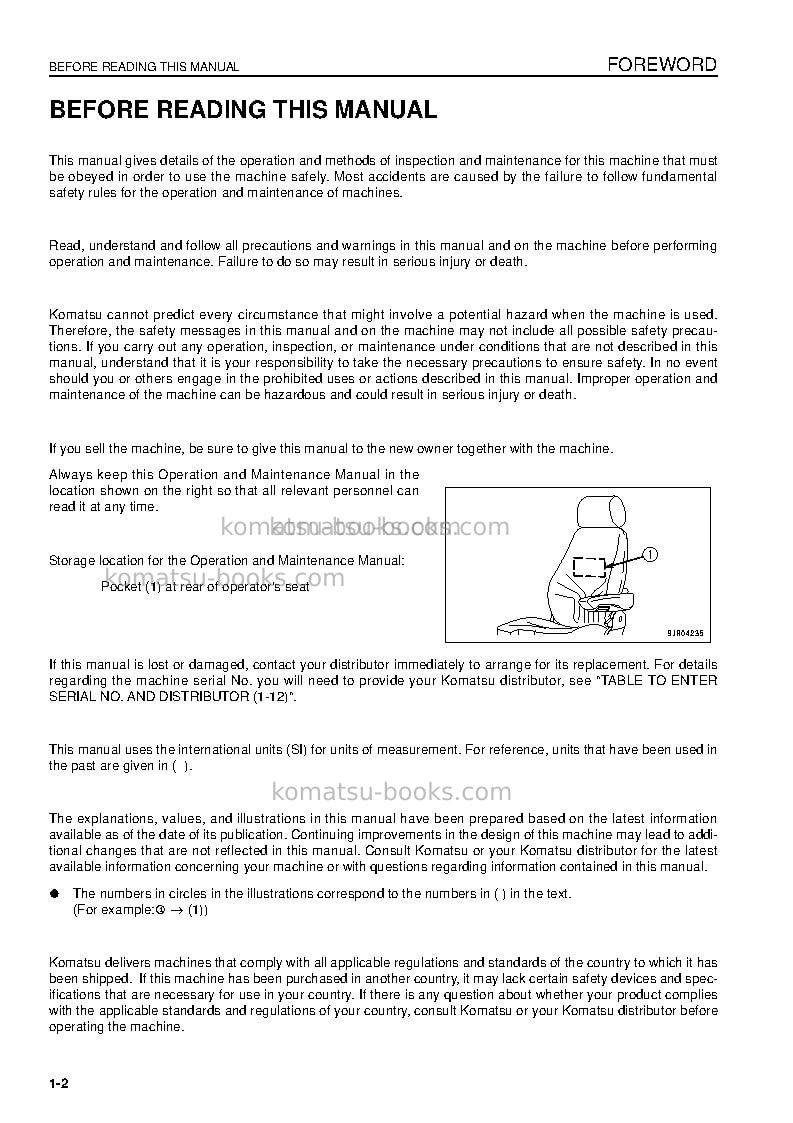 Komatsu wa800-3jpn-e0 Operation manual cover Page 4 Komatsu wa800-3jpn-e0 Operation manual cover Page 4