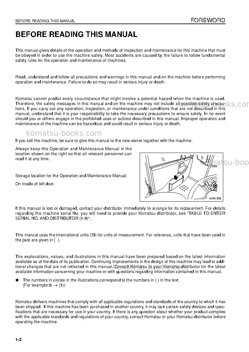 Komatsu hd405-7jpn Operation manual cover Page 4 Komatsu hd405-7jpn Operation manual cover Page 4