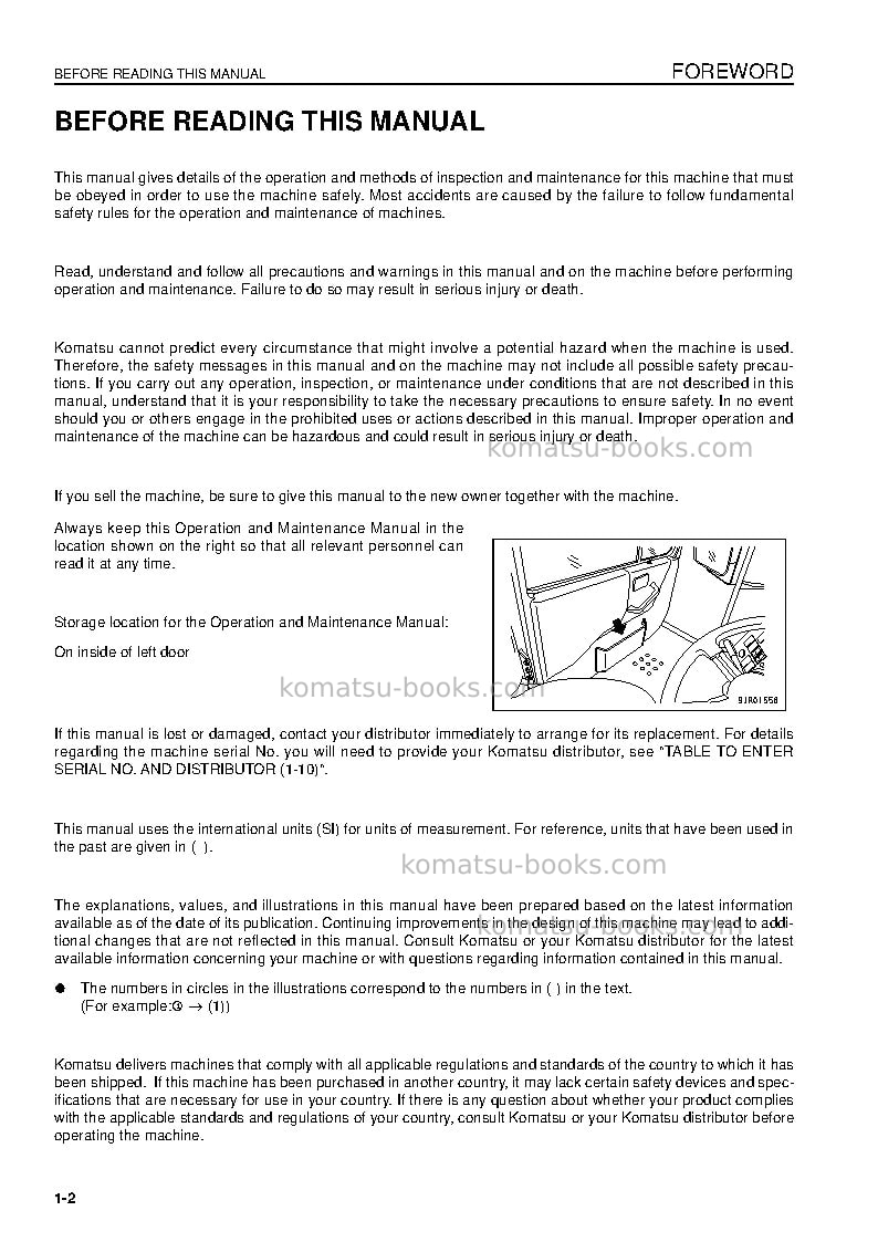 Komatsu hd785-7jpn Operation manual cover Page 4