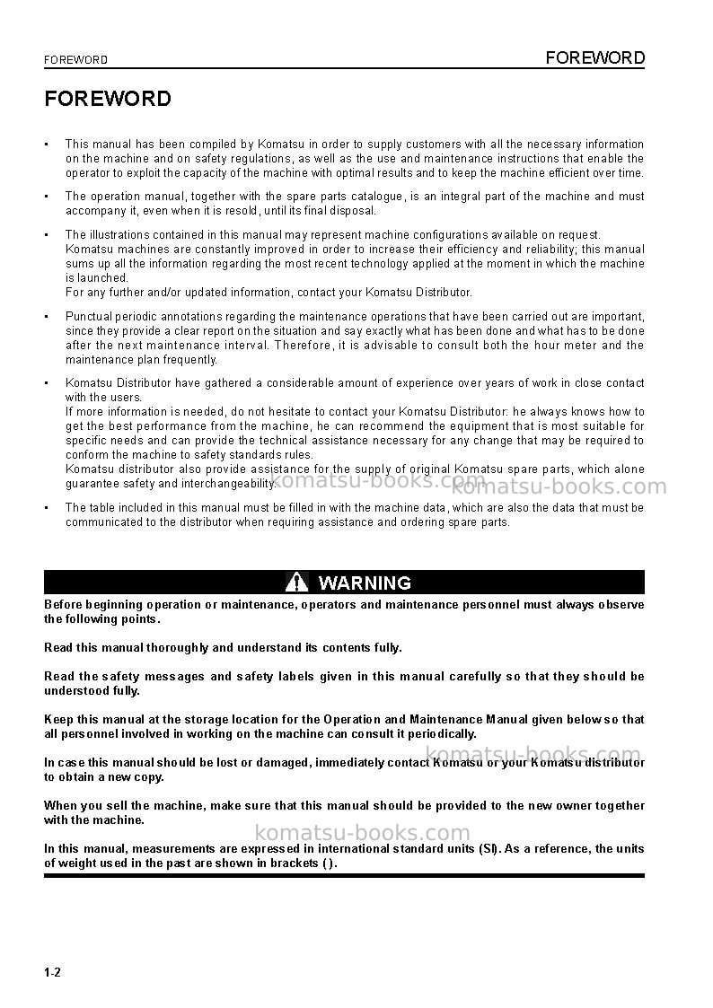 Komatsu pc09-1ita Operation manual cover Page 4 Komatsu pc09-1ita Operation manual cover Page 4