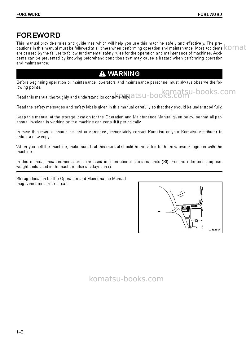 Komatsu pc228uslc-10jpn Operation manual cover Page 4 Komatsu pc228uslc-10jpn Operation manual cover Page 4