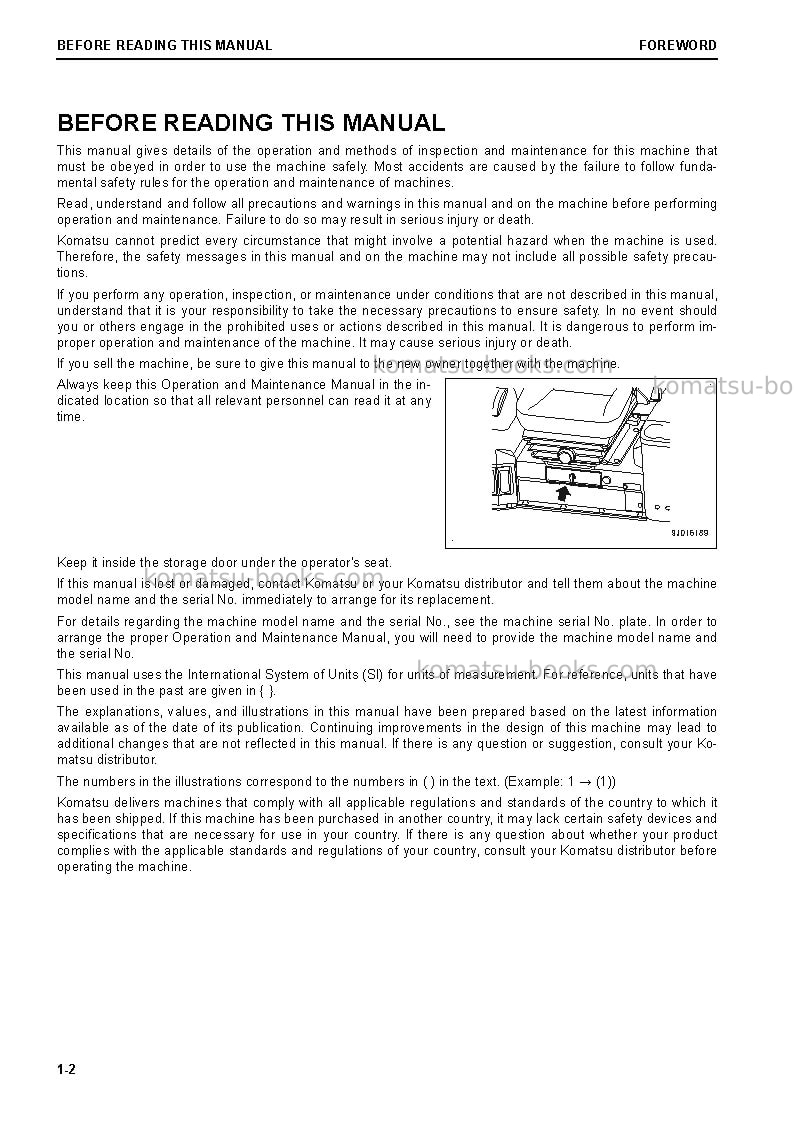 Komatsu gd675-6jpn Operation manual cover Page 4