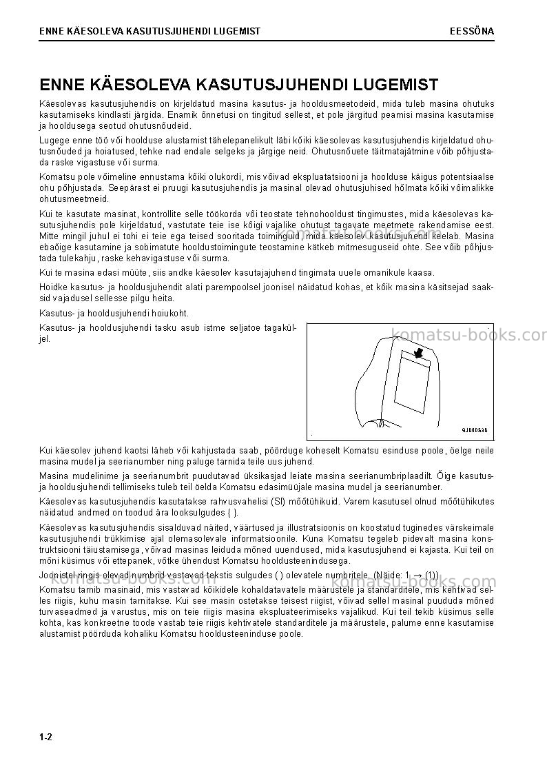 Komatsu d85px-18jpn Operation manual cover Page 4 Komatsu d85px-18jpn Operation manual cover Page 4