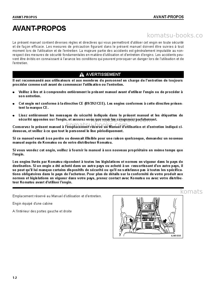 Komatsu d155ax-5jpn Manuel d'utilisation couverture Page 4 Komatsu d155ax-5jpn Manuel d'utilisation couverture Page 4