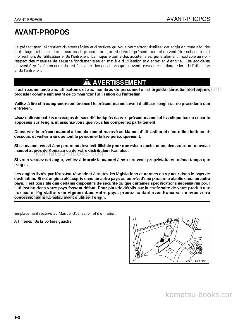 Komatsu hd465-7jpn Manuel d'utilisation couverture Page 4 Komatsu hd465-7jpn Manuel d'utilisation couverture Page 4