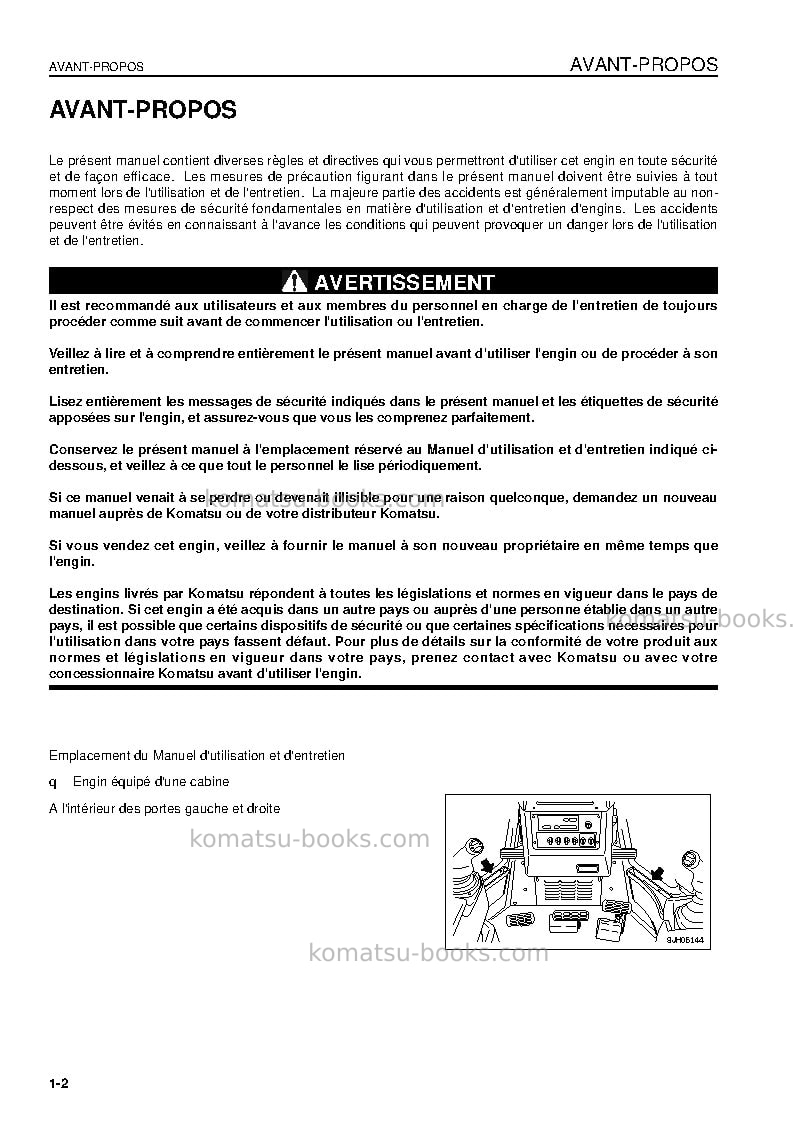 Komatsu d155ax-5jpn Manuel d'utilisation couverture Page 4 Komatsu d155ax-5jpn Manuel d'utilisation couverture Page 4