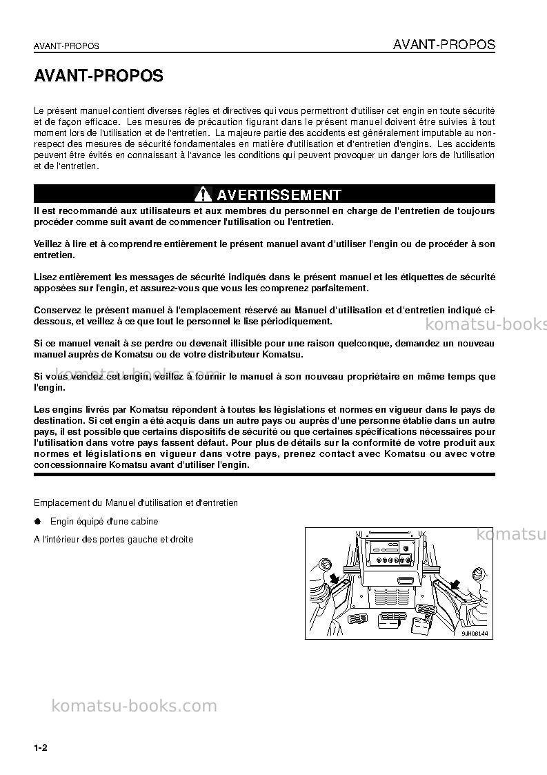 Komatsu d155ax-5jpn Manuel d'utilisation couverture Page 4 Komatsu d155ax-5jpn Manuel d'utilisation couverture Page 4