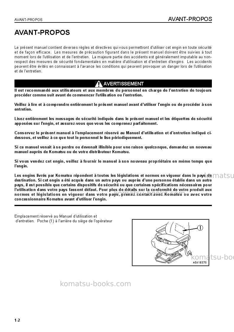 Komatsu wd600-3jpn Manuel d'utilisation couverture Page 4