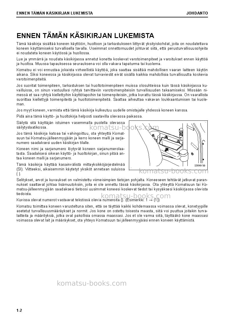 Komatsu pc78us-10jpn Operation manual cover Page 4 Komatsu pc78us-10jpn Operation manual cover Page 4