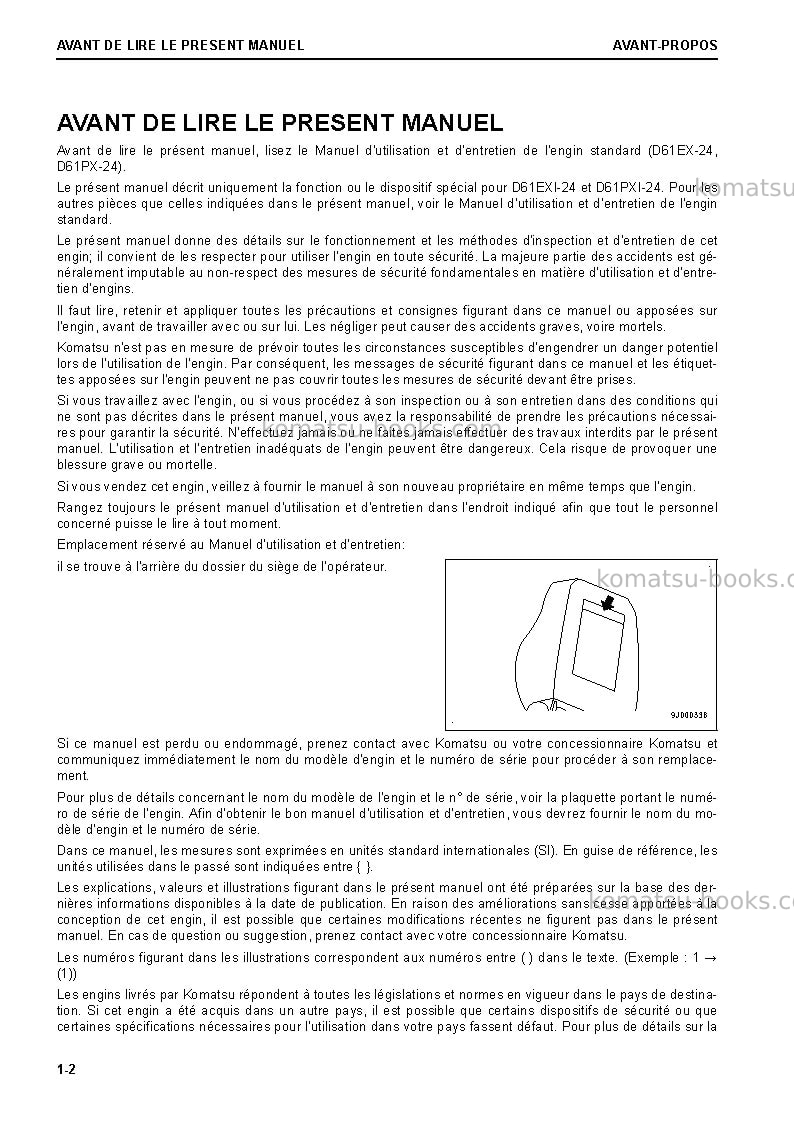 Komatsu d61exi-24jpn Manuel d'utilisation couverture Page 4 Komatsu d61exi-24jpn Manuel d'utilisation couverture Page 4