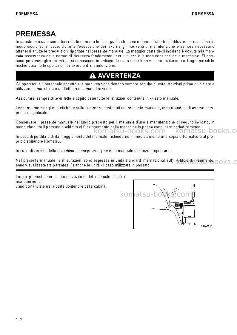 Komatsu pc228uslc-10jpn Manuale operativo copertina Pagina 4 Komatsu pc228uslc-10jpn Manuale operativo copertina Pagina 4