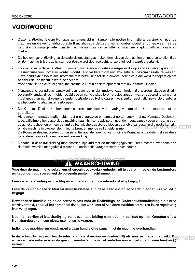 Komatsu pc09-1ita Operation manual cover Page 4 Komatsu pc09-1ita Operation manual cover Page 4