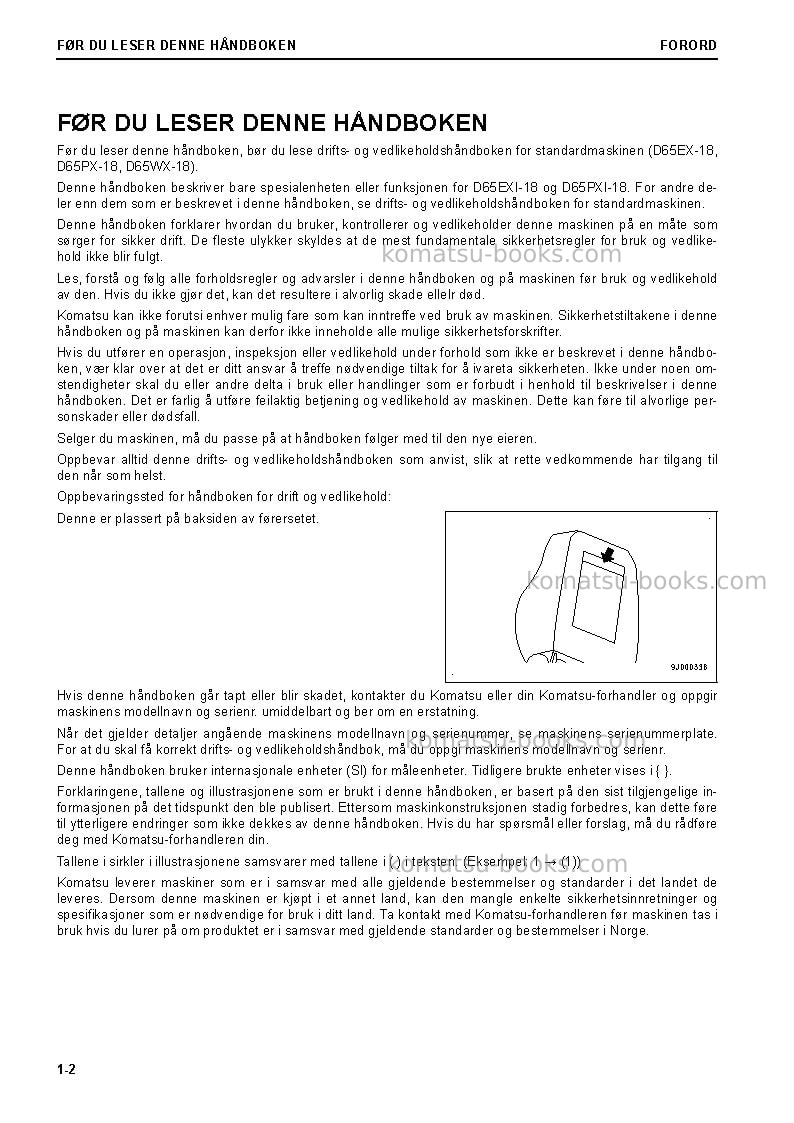 Komatsu d65pxi-18jpn Operation manual cover Page 4 Komatsu d65pxi-18jpn Operation manual cover Page 4