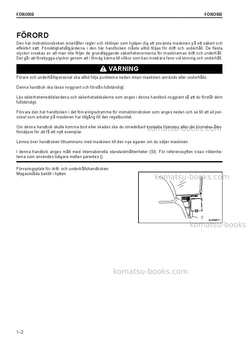 Komatsu pc228uslc-10jpn Operation manual cover Page 4