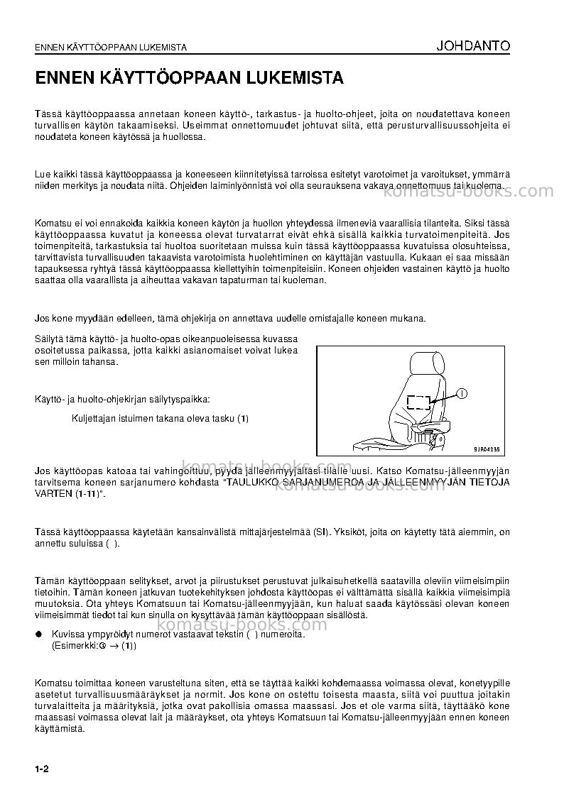 Komatsu wa600-6jpn Operation manual cover Page 4