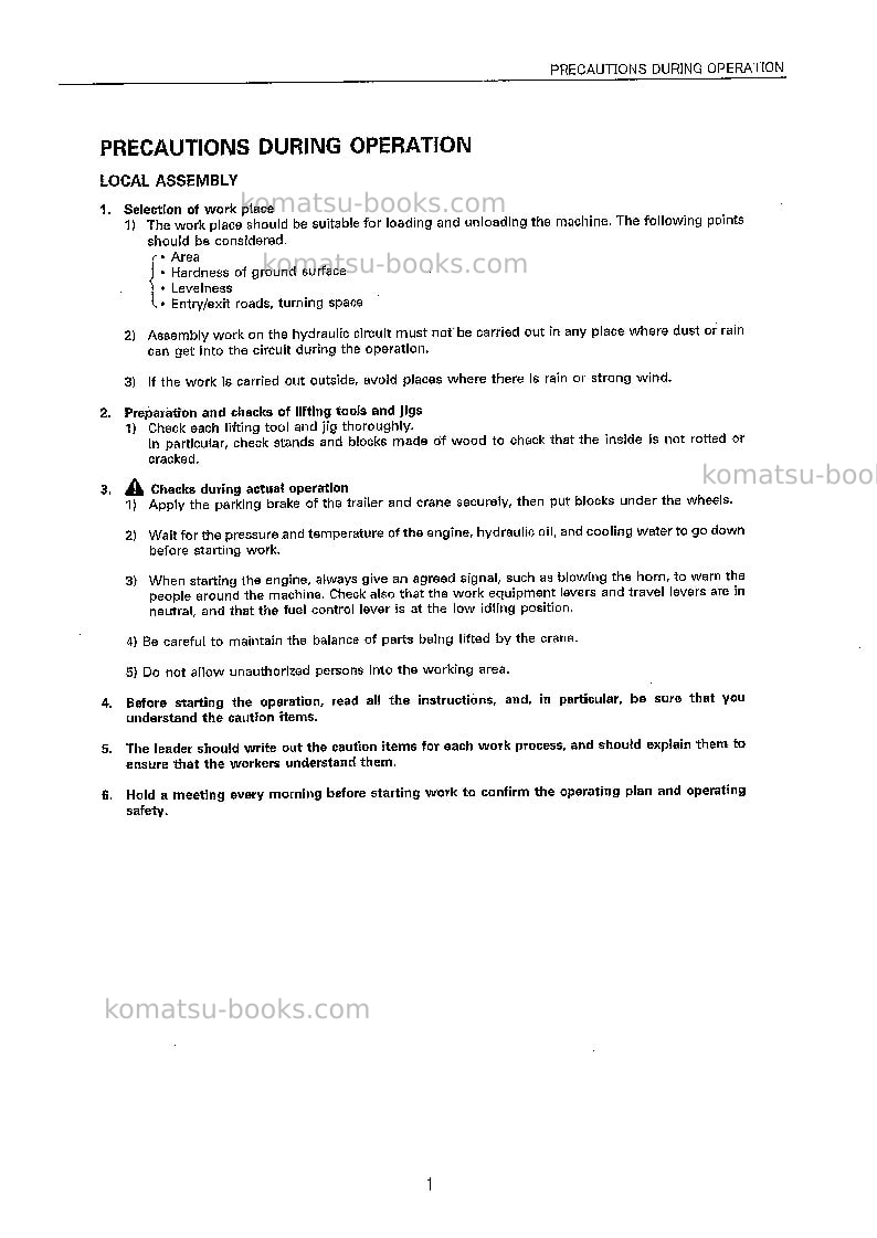 Komatsu pc400lc-6jpn-pipe looper spec, excel Field assembly manual cover Page 4