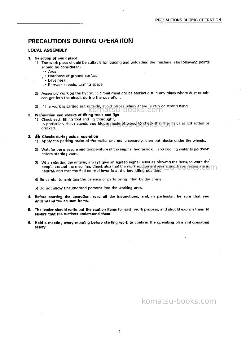 Komatsu pc400lc-6jpn--50c degree, pipe looper spec Field assembly manual cover Page 4