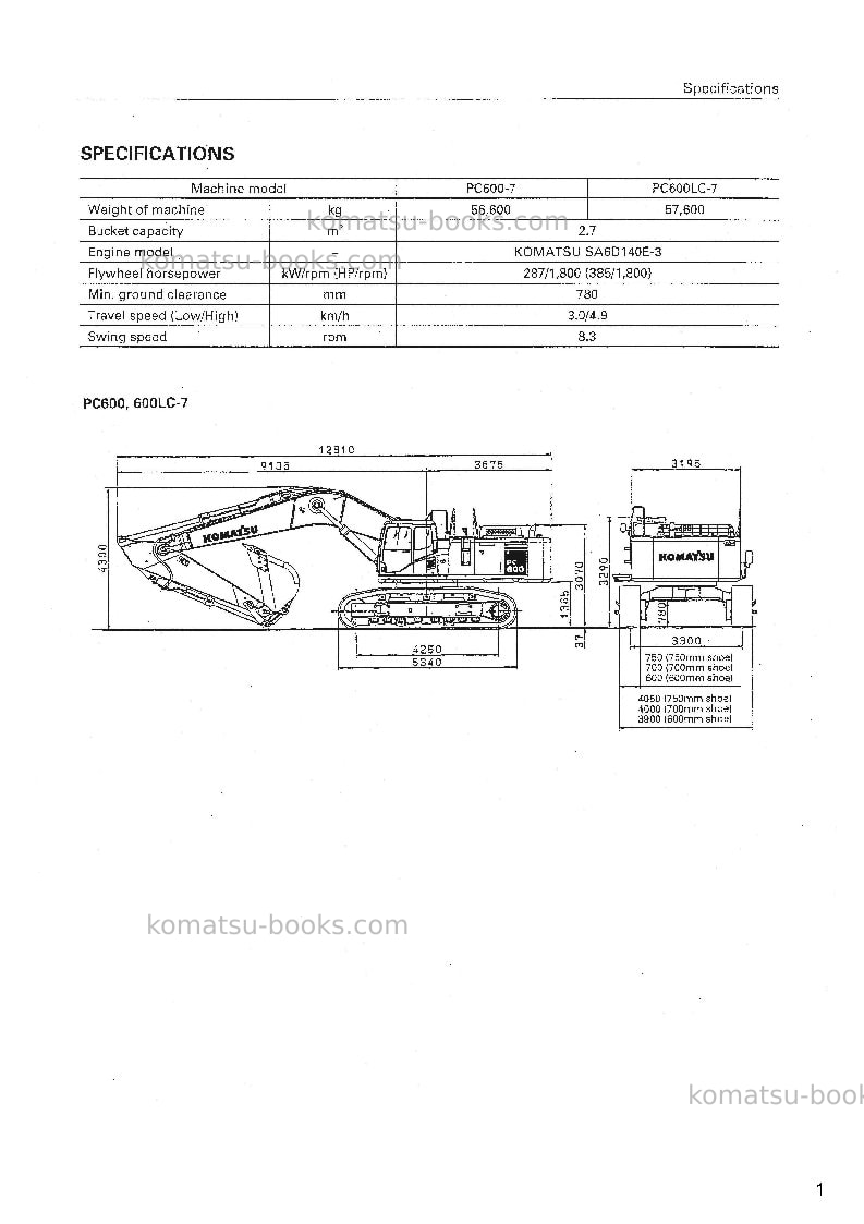 Komatsu pc600-7jpn Field assembly manual cover Page 4 Komatsu pc600-7jpn Field assembly manual cover Page 4