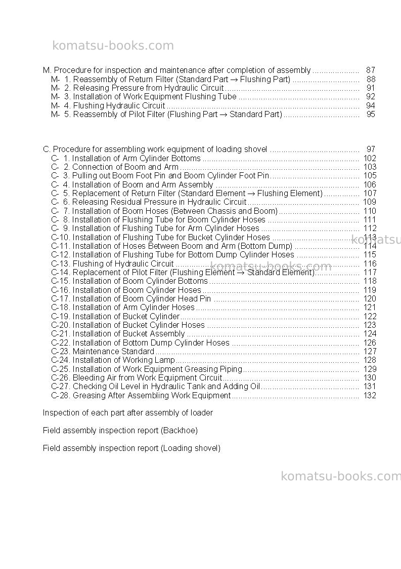 Komatsu pc1250sp-7jpn Field assembly manual cover Page 4